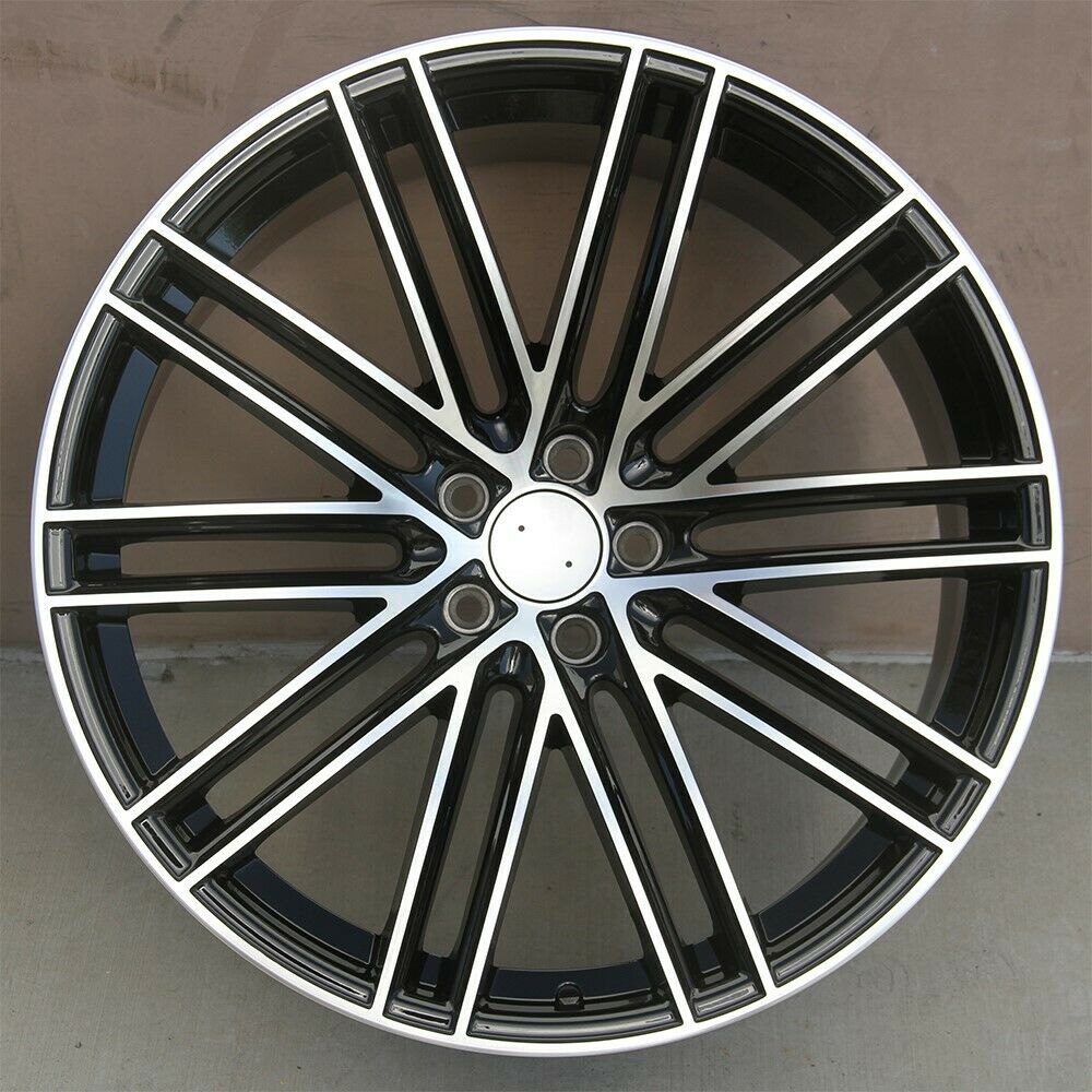 21-inch GTS style black machined wheels for Porsche Macan GTS Turbo S, OE Style Wheels automotive rims with detailed finish.