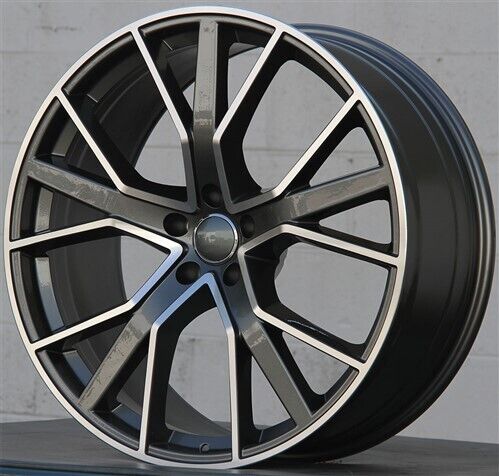 Set of four 21-inch gunmetal machined wheels for Audi A5, S5, A6, S6, A7, S7, A8, S8, Q5, SQ5, RS3, RS5, RS7 by OE Style Wheels.