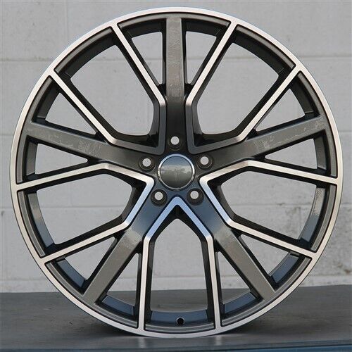 Set of four 21-inch gunmetal machined wheels for Audi A5, S5, A6, S6, A7, S7, A8, S8, Q5, SQ5, RS3, RS5, RS7 by OE Style Wheels.