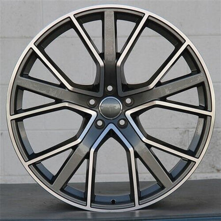 Set of four 21-inch gunmetal machined wheels for Audi A5, S5, A6, S6, A7, S7, A8, S8, Q5, SQ5, RS3, RS5, RS7 by OE Style Wheels.