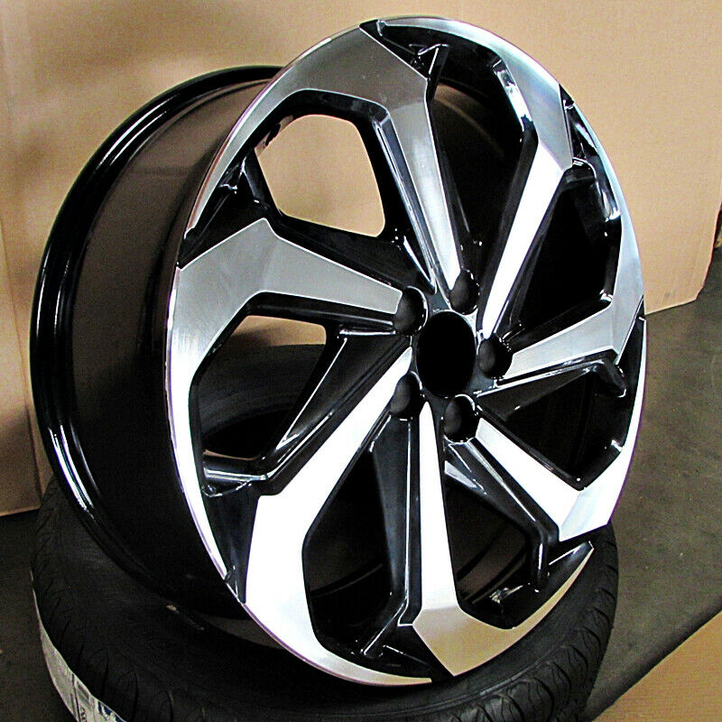 22-inch black machined OE Style Wheels for Honda Accord, Civic, Acura TSX, and other sedans and coupes, showcasing sleek automotive rims.