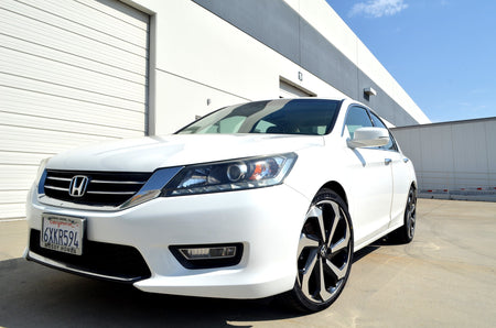 22-inch black machined OE Style Wheels for Honda Accord, Civic, Acura TSX; sporty automotive rims and wheels.