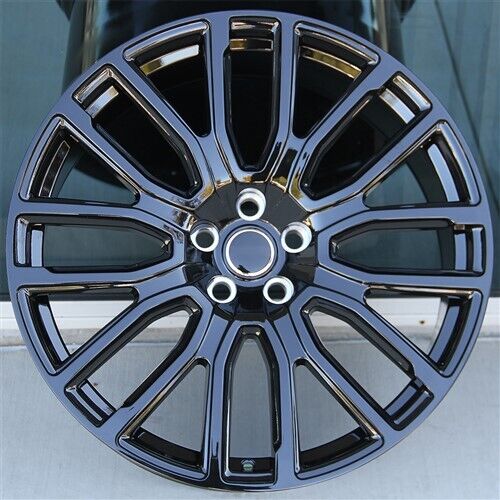 Set of four OE Style Wheels 22-inch gloss black rims for Range Rover Defender, Discovery, LR3, LR4, HSE, Sport, SVR, and Autobiography.