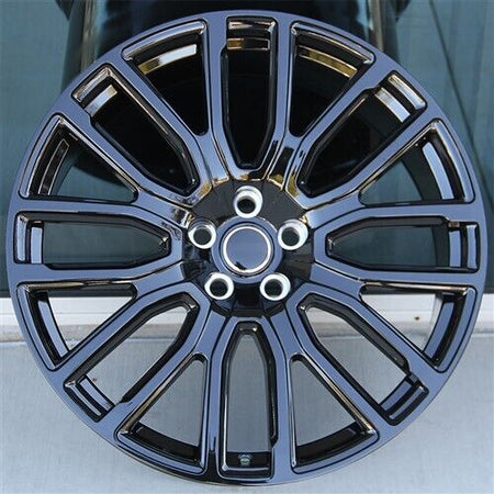 Set of four OE Style Wheels 22-inch gloss black rims for Range Rover Defender, Discovery, LR3, LR4, HSE, Sport, SVR, and Autobiography.
