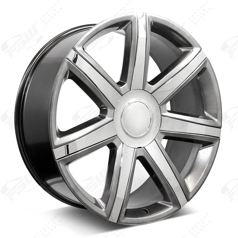 22-inch OE Style Wheels automotive rims for Cadillac Escalade Luxury and Premium Sport models, featuring a sleek platinum finish.