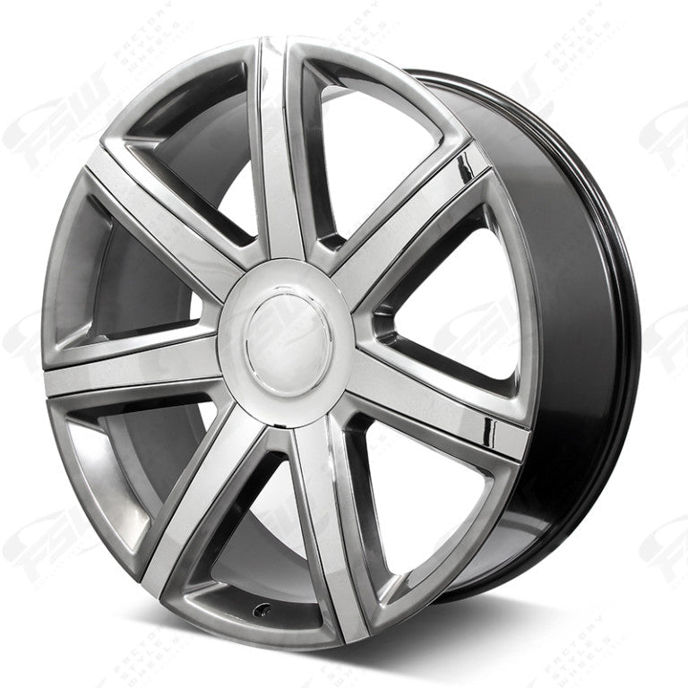 22-inch OE Style Wheels for Cadillac Escalade Luxury and Sport models, featuring platinum finish and stylish automotive rims.