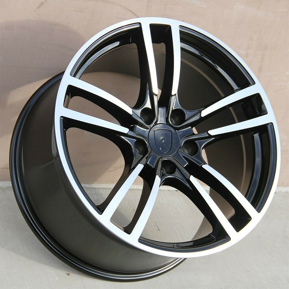 22-inch black machined Turbo Style wheels for Porsche Cayenne GTS Diesel Hybrid, OE Style Wheels automotive rims and wheels