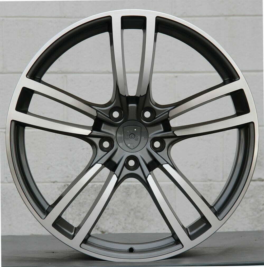 22-inch OE Style Wheels Turbo Style gunmetal machined rims for Porsche Cayenne GTS Diesel Hybrid Turbo, automotive wheels image
