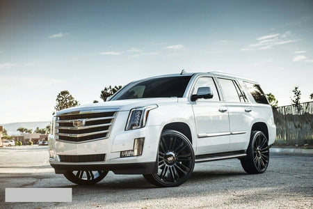 24-inch black diamond-style OE Style Wheels for Cadillac Escalade, featuring sleek, premium automotive rims and sporty design.