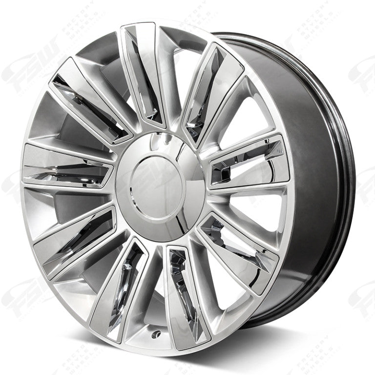 24-inch diamond style wheels by OE Style Wheels for Cadillac Escalade Luxury and Premium Sport models, featuring a sleek automotive rim design.