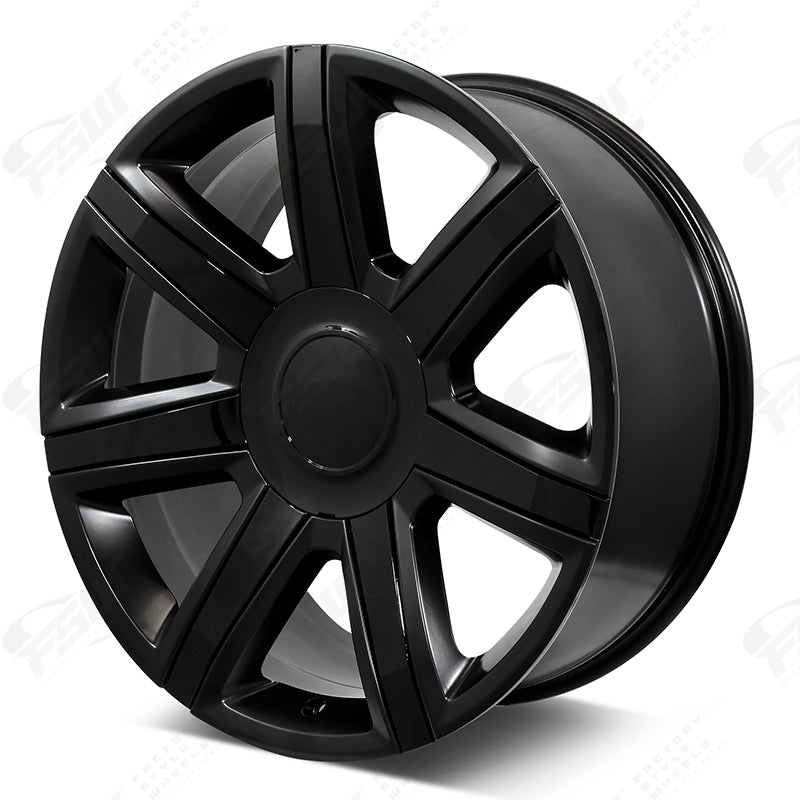 24-inch OE Style Wheels black automotive rims for Cadillac Escalade Luxury and Premium Sport models.