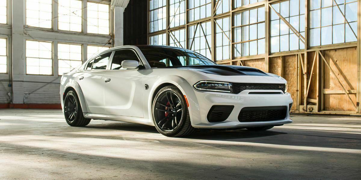 Set of OE Style Wheels 20x9.5 and 20x11 satin black widebody rims for Dodge Challenger and Charger Narrow Body models.