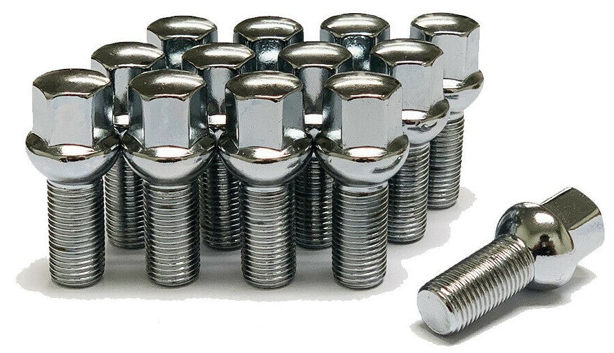 20pcs silver ball seat lug bolts for Mercedes C, E, S, CLS, CL, CLA, GLA, GLC from OE Style Wheels, vehicle wheel parts.