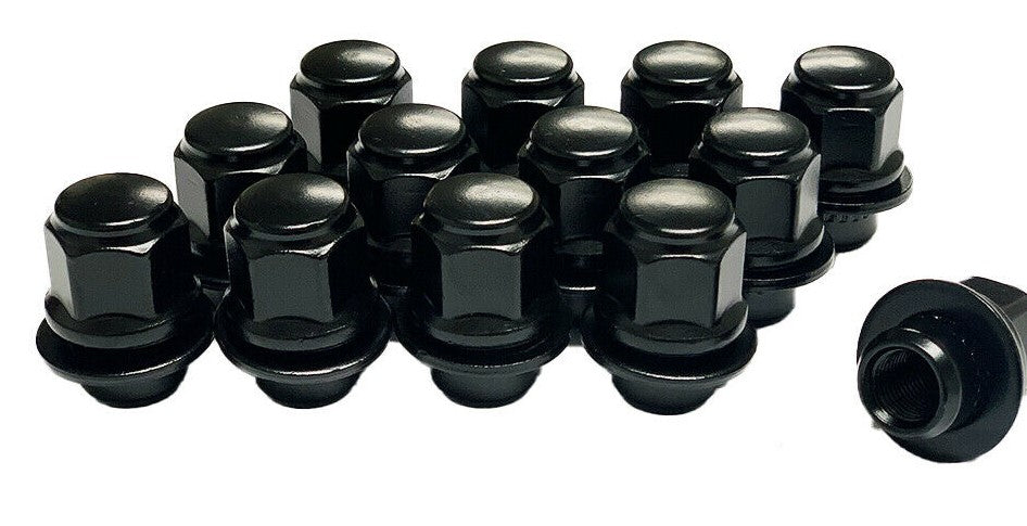 Set of 24 black Mag Seat style lug nuts for Toyota Tacoma and 4Runner TRD by OE Style Wheels, designed for secure wheel attachment.